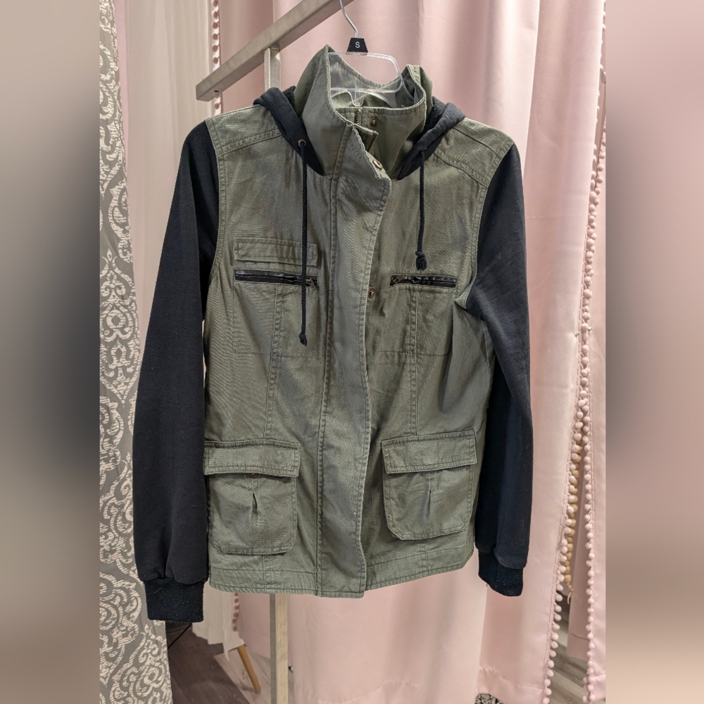 La Hearts Olive and Black Utility Jacket